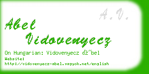 abel vidovenyecz business card